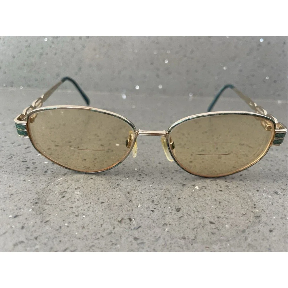 Tura Eyeglasses Frames ONLY Navy Blue Metal Full Rim 54-15-135 Mod 709 Teal